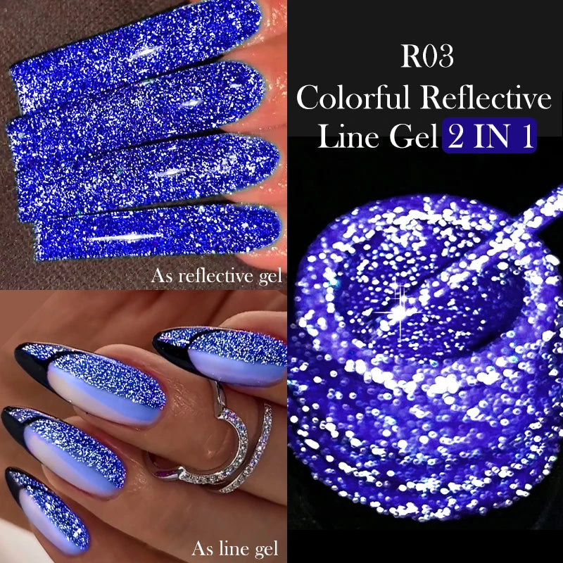 LILYCUTE 5ml Reflective Glitter Nail Liner Gel - Sparkle Art Polish