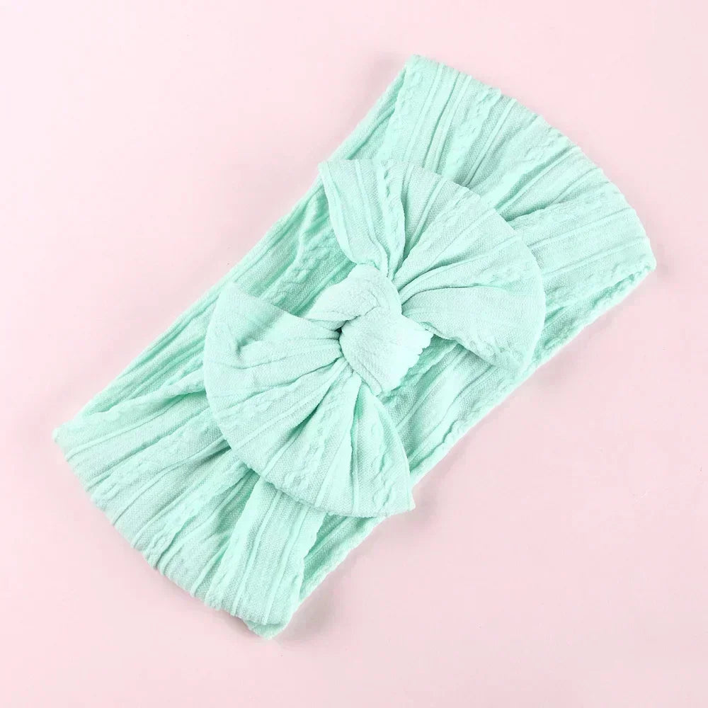 Elastic Jacquard Bow Headband for Newborn Baby Girls