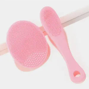 2-Piece Silicone Facial Cleansing Brush Set - Blackhead Removal Tool