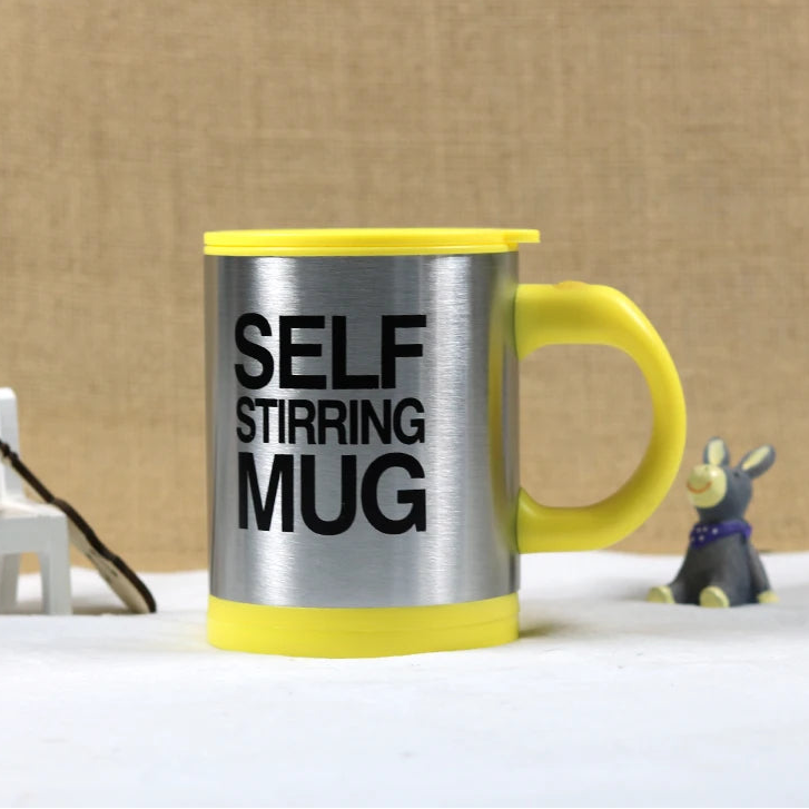 Self-Stirring Stainless Steel Coffee Mug with Color Options