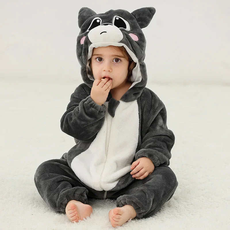 Baby Winter Lion Animal Hooded Romper