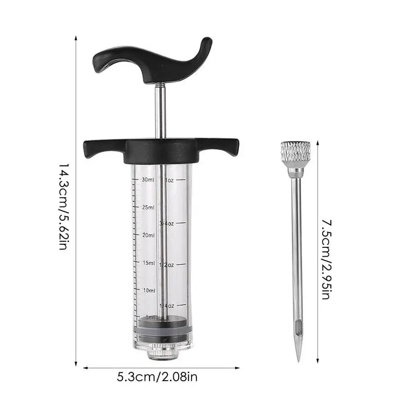 Stainless Steel Marinade Injector Syringe - BBQ Meat Flavor Needle