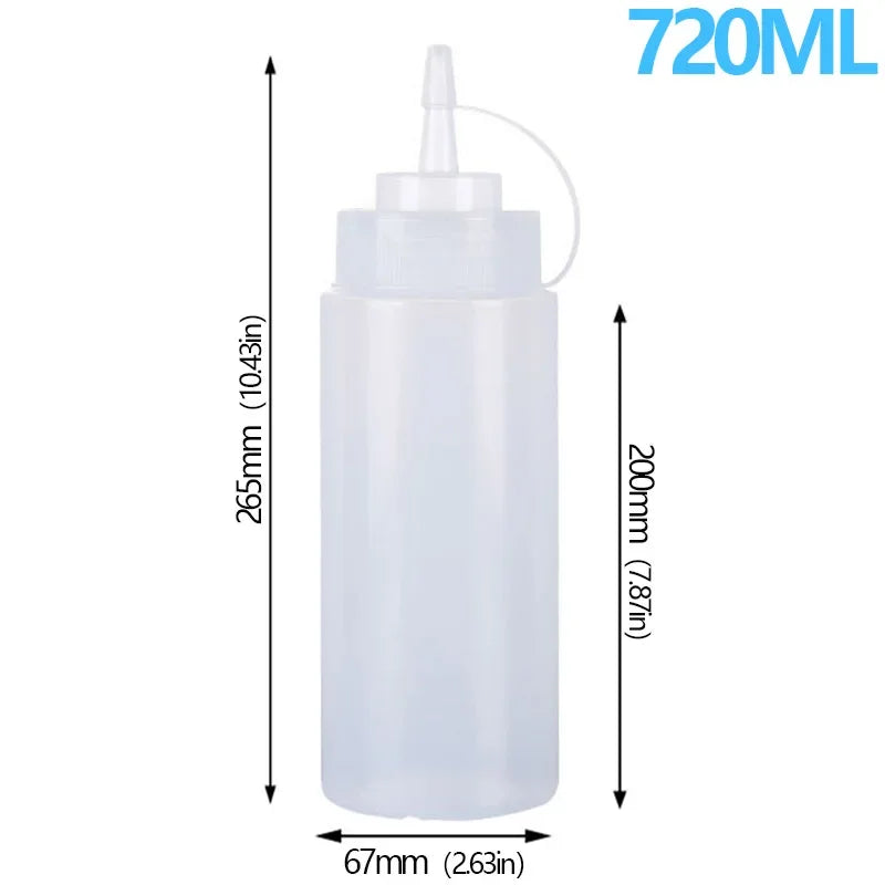 Large Squeeze Condiment Bottle with Nozzle for Sauces and Oils