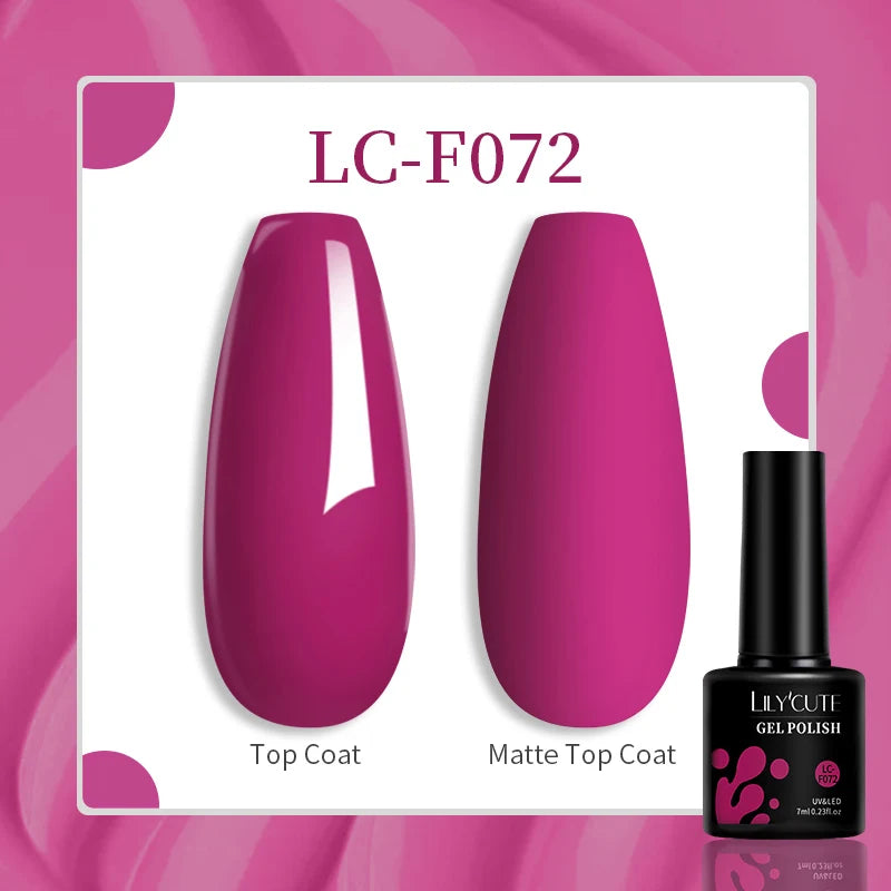 LILYCUTE 7ml UV LED Gel Nail Polish with 129 Color Options
