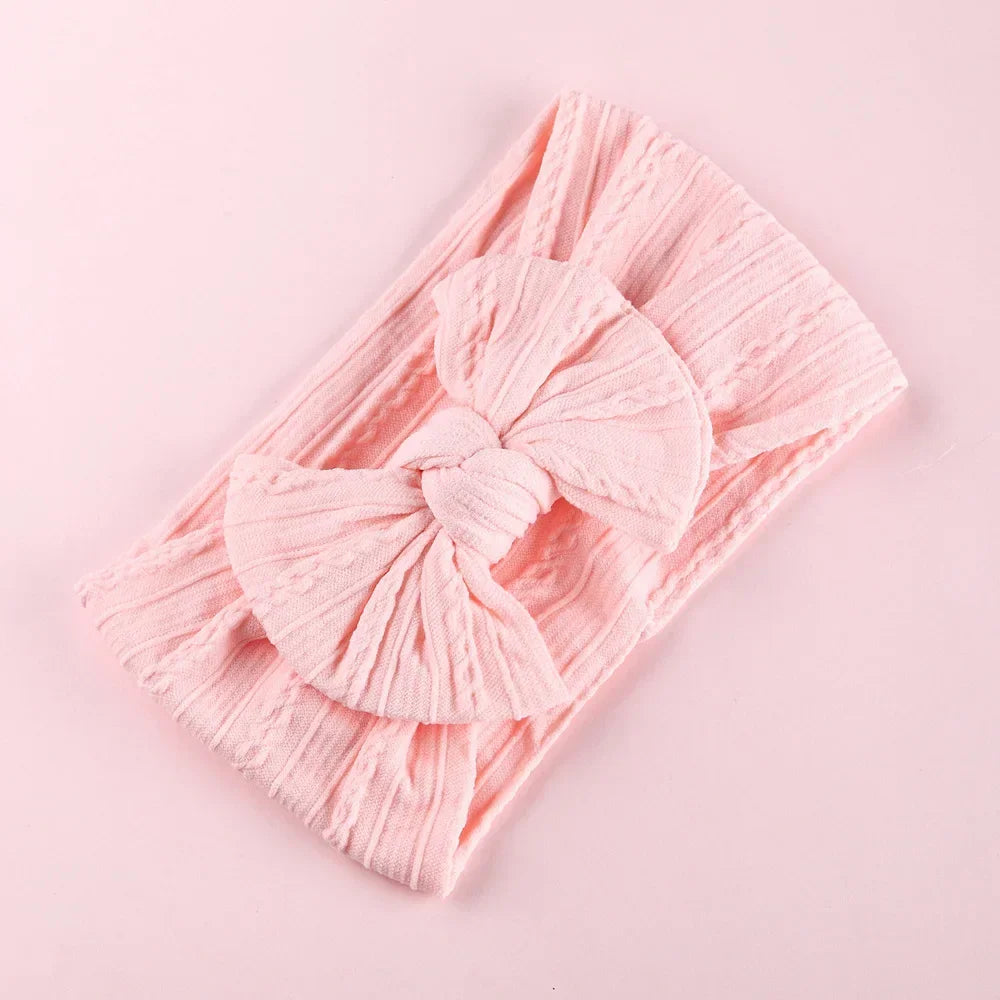 Elastic Jacquard Bow Headband for Newborn Baby Girls