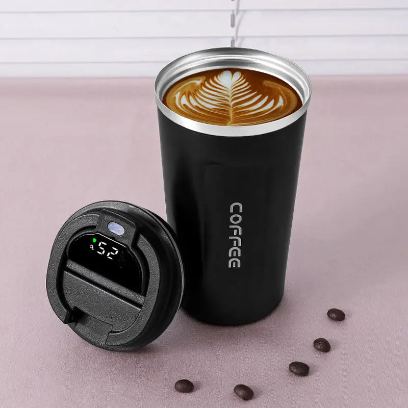Smart Stainless Steel Travel Tumbler with Temperature Display and Vacuum Insulation