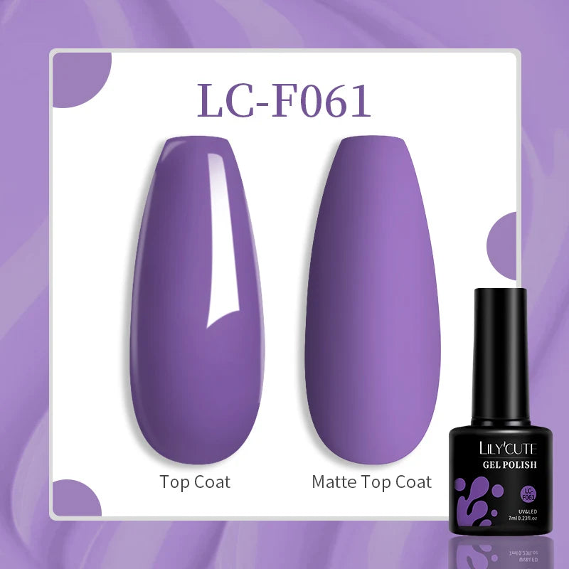 LILYCUTE 7ml UV LED Gel Nail Polish with 129 Color Options