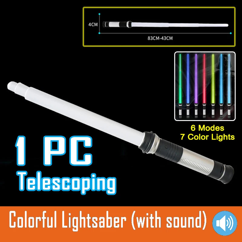 RGB Lightsaber Laser Sword Toy - 7 Color Flashing Saber Gift