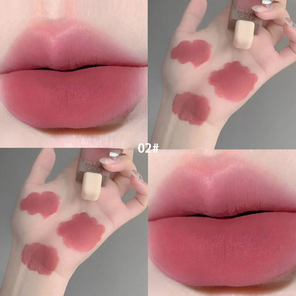 Chocolate Ice Cream Velvet Matte Lip Glaze with Waterproof Long-Wear Finish