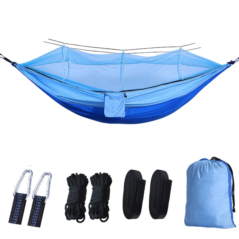 Portable Camping Hammock with Mosquito Net and 210T Nylon Fabric