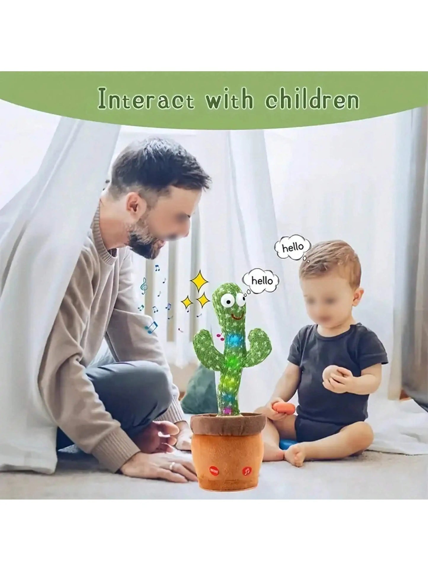 Dancing Talking Cactus Toy - Singing Mimic Plush Gift