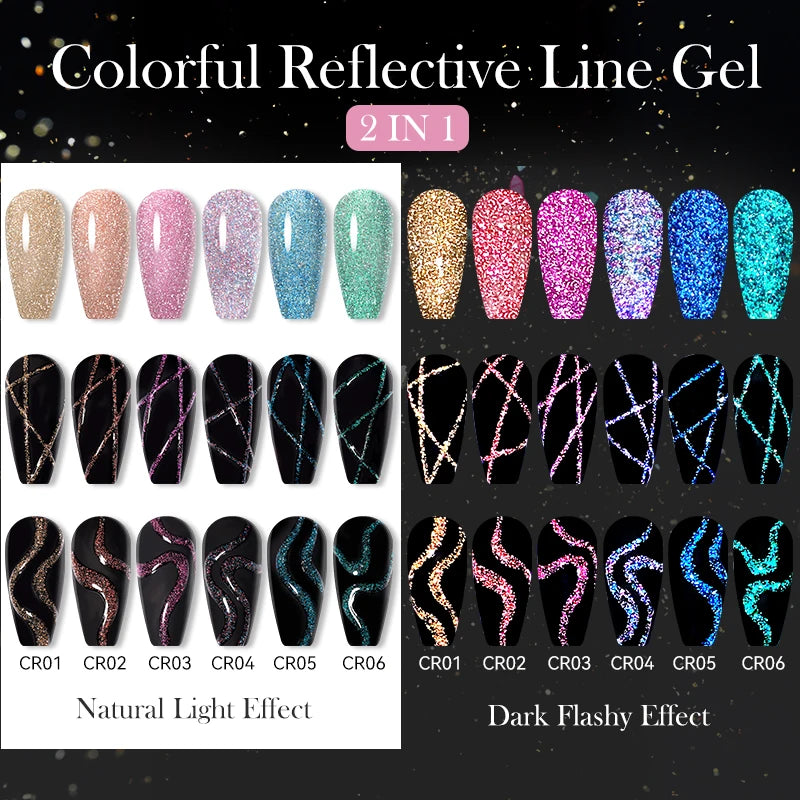 LILYCUTE 5ml Reflective Glitter Nail Liner Gel - Sparkle Art Polish