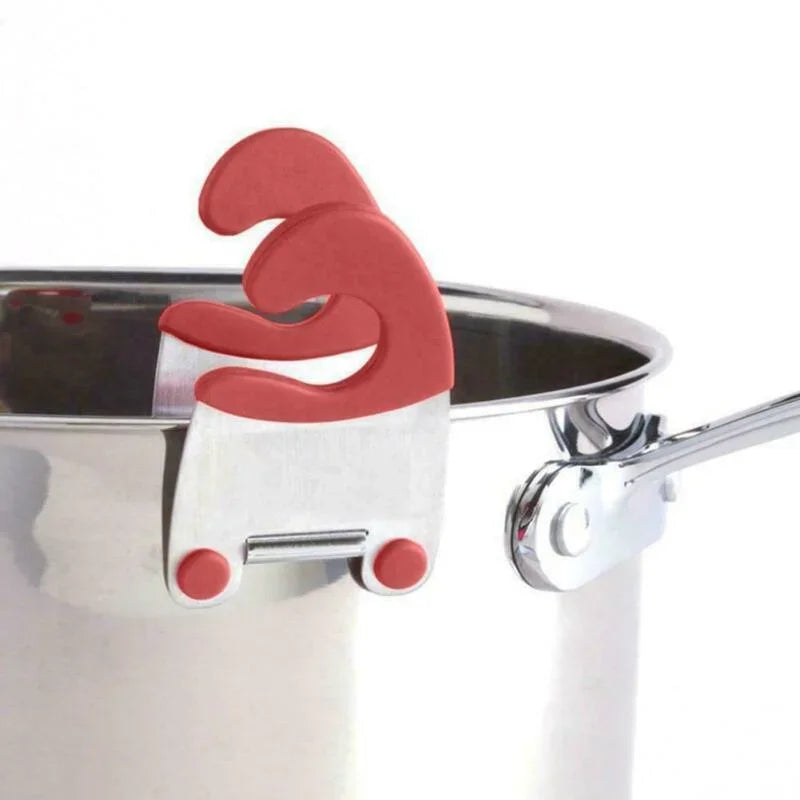 Silicone Anti-Scald Pot Spoon Holder Clip for Cooking Utensils