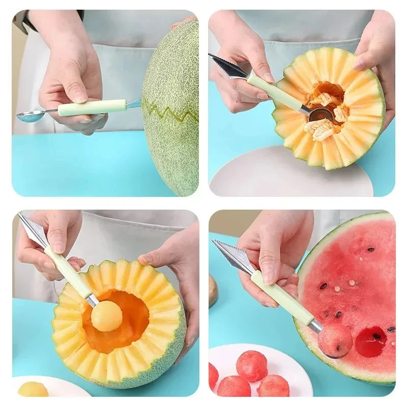 Double-Headed Stainless Steel Melon Baller and Fruit Scoop