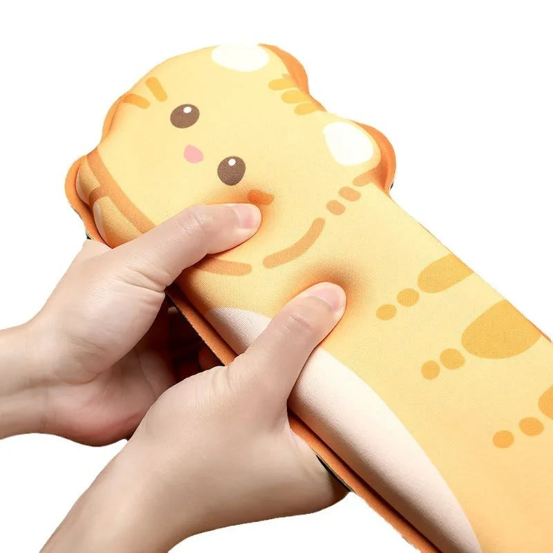 Cute Cartoon Corgi and Cat Mouse Pad with Memory Foam Wrist Rest