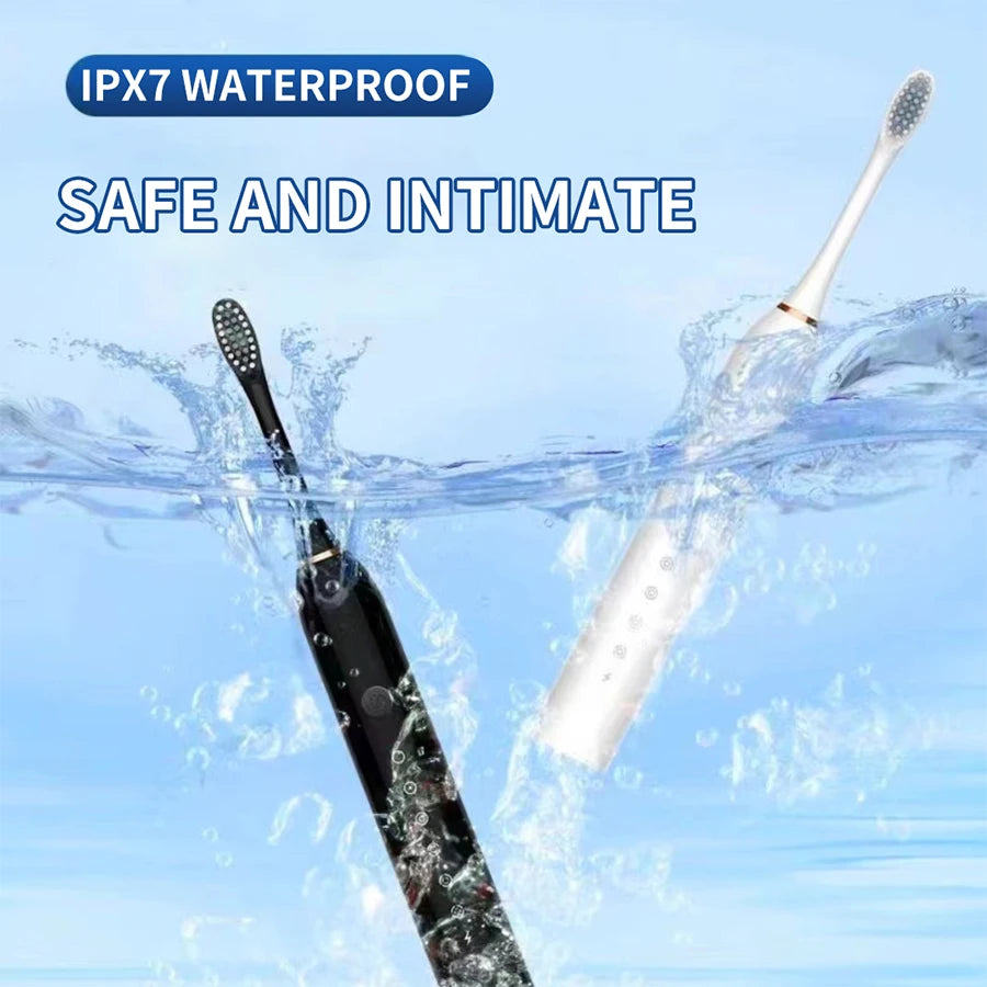 USB Rechargeable Ultrasonic Toothbrush with 6 Speeds and Soft Bristles