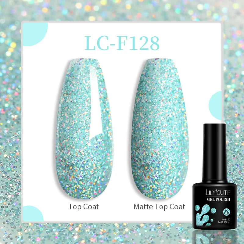 LILYCUTE 7ml UV LED Gel Nail Polish with 129 Color Options