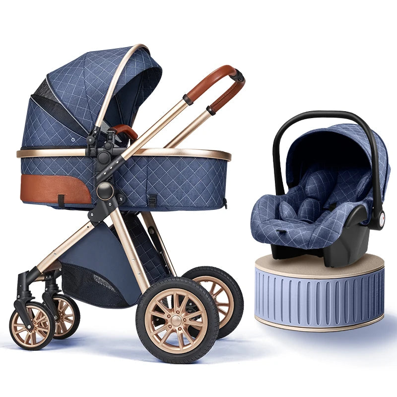 3-in-1 Foldable High Landscape Baby Stroller