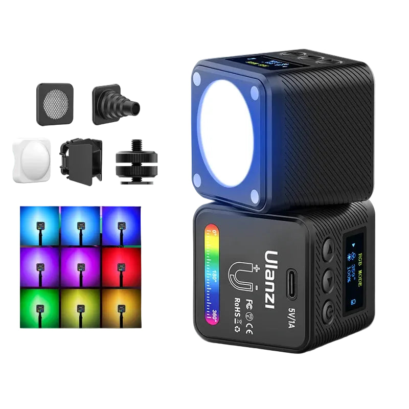 Ulanzi L2 RGB Mini COB Video Light with Magnetic Mount and Diffuser