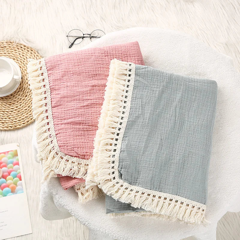 Cute Bear Cotton Muslin Baby Swaddle Blanket