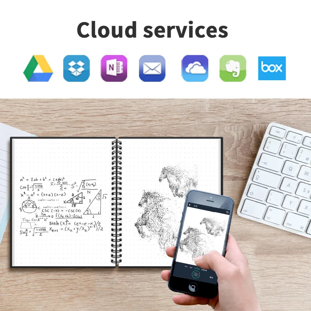 A6 Reusable Smart Notebook with Erasable Stone Paper and Pen