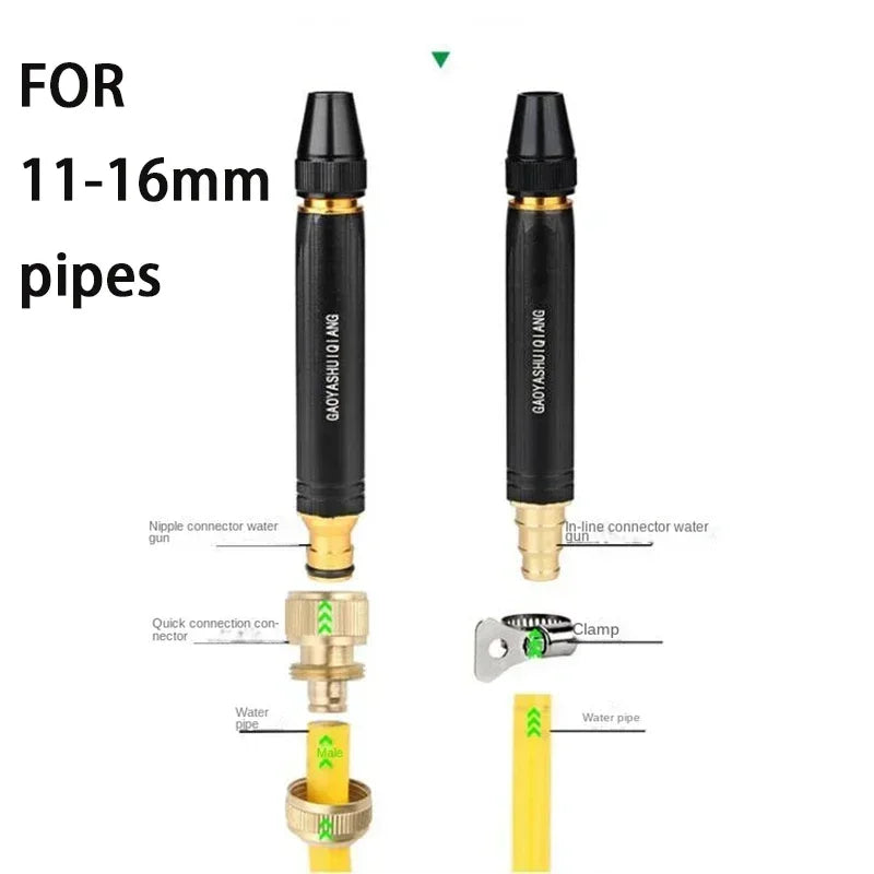 High Pressure Portable Car Wash Gun with Alloy Nozzle and Water Column Spray