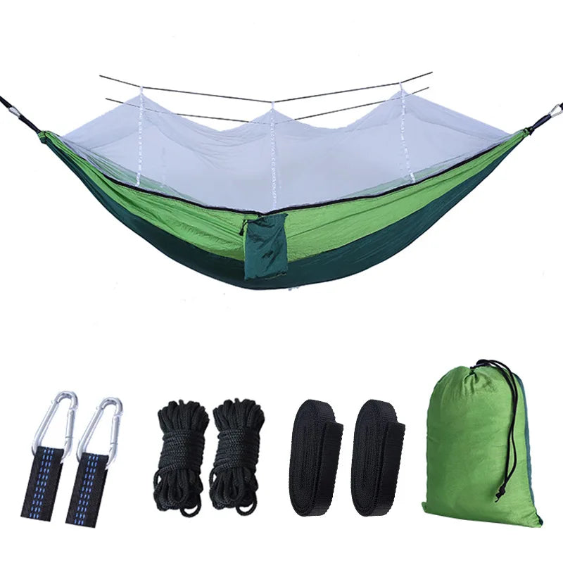 Portable Camping Hammock with Mosquito Net and 210T Nylon Fabric
