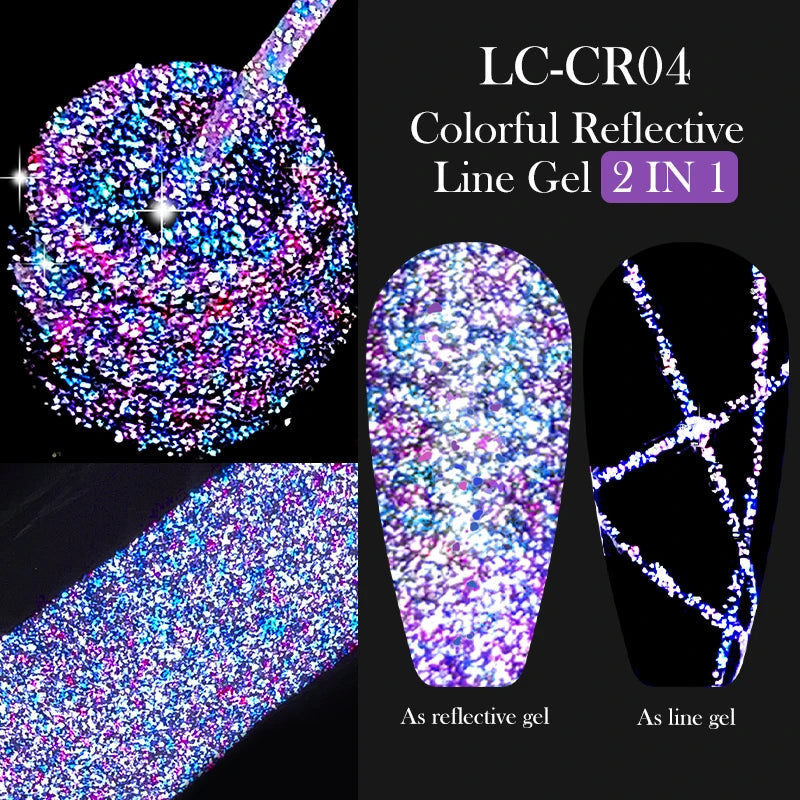 LILYCUTE 5ml Reflective Glitter Nail Liner Gel - Sparkle Art Polish