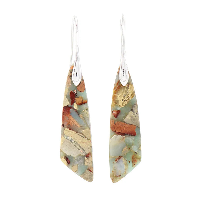 Bohemian Natural Stone Geometric Drop Earrings