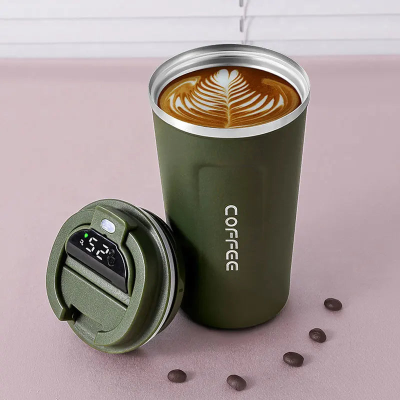 Smart Stainless Steel Travel Tumbler with Temperature Display and Vacuum Insulation