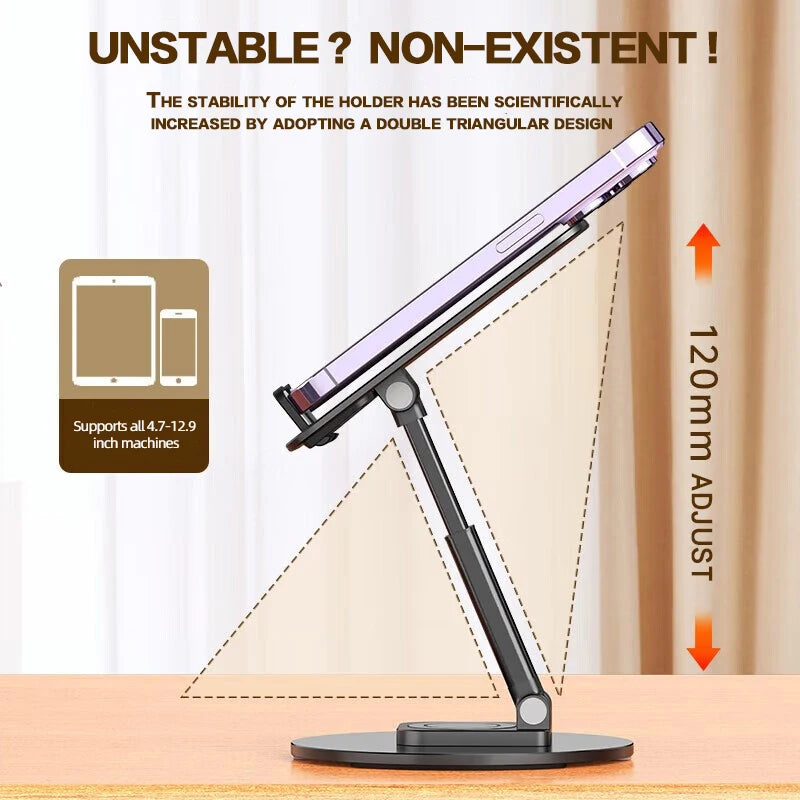 360 Degree Metal Desk Phone and Tablet Holder