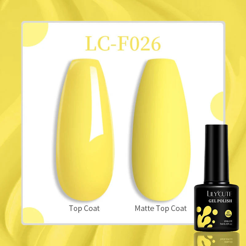 LILYCUTE 7ml UV LED Gel Nail Polish with 129 Color Options