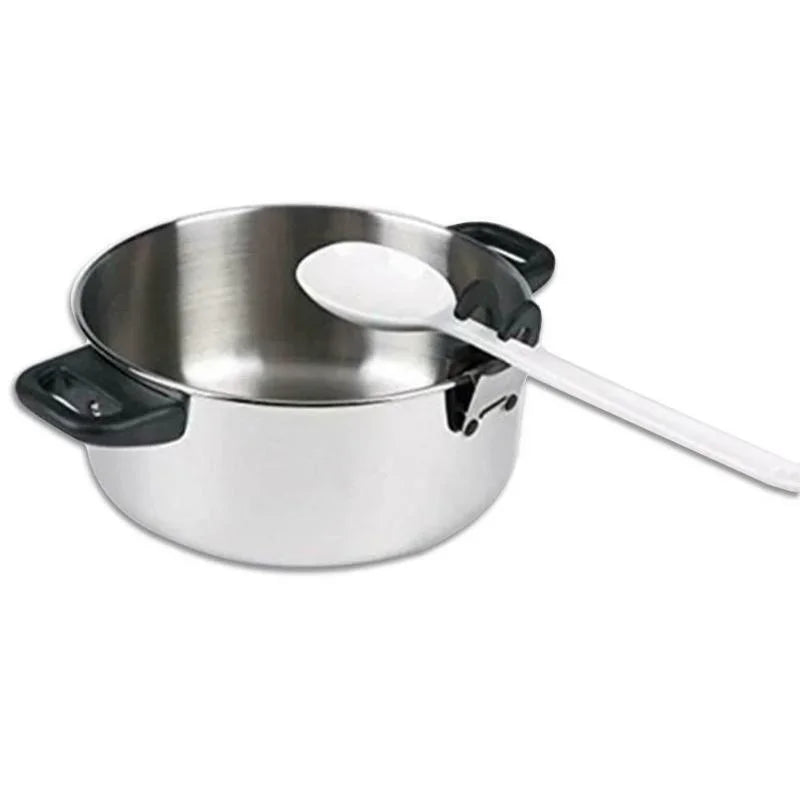 Silicone Anti-Scald Pot Spoon Holder Clip for Cooking Utensils