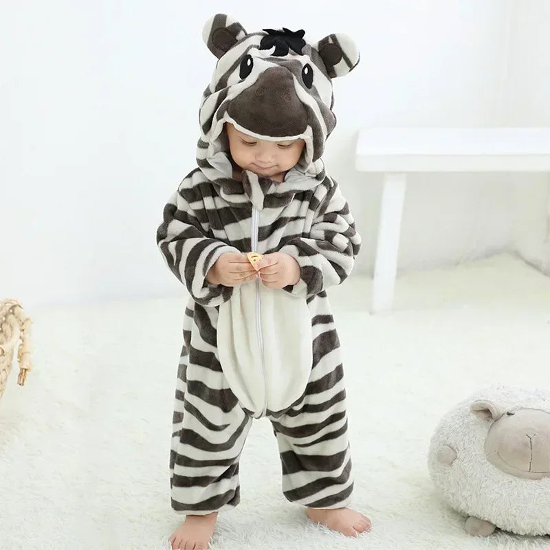 Baby Winter Lion Animal Hooded Romper