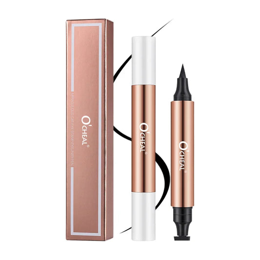 O'CHEAL Waterproof Eyeliner Stamp - Dual-Head Fast-Dry Black Pen
