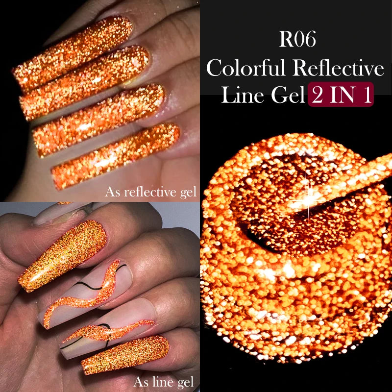 LILYCUTE 5ml Reflective Glitter Nail Liner Gel - Sparkle Art Polish