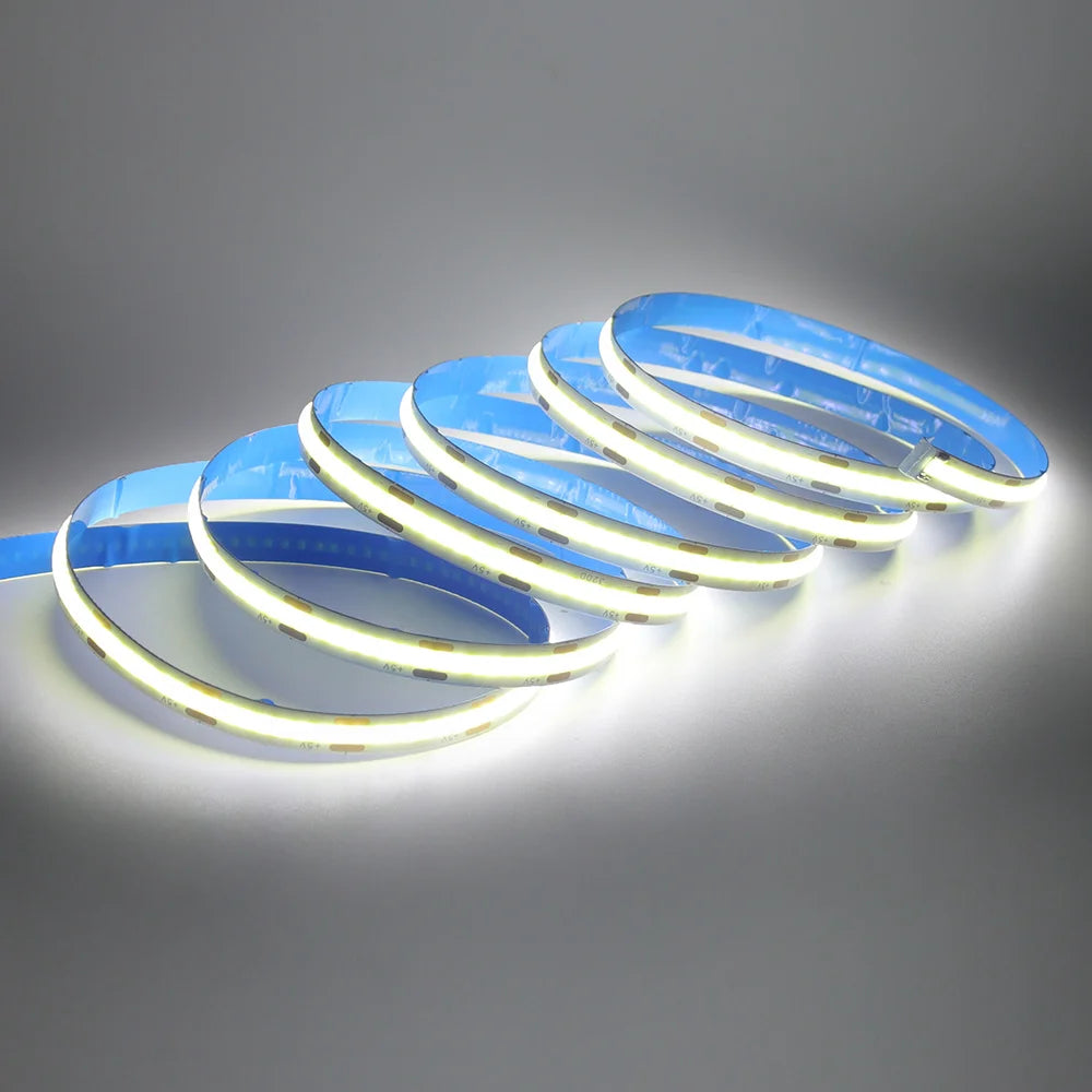 USB COB Cabinet Strip Light 320 LEDs/m 5V Flexible Ribbon