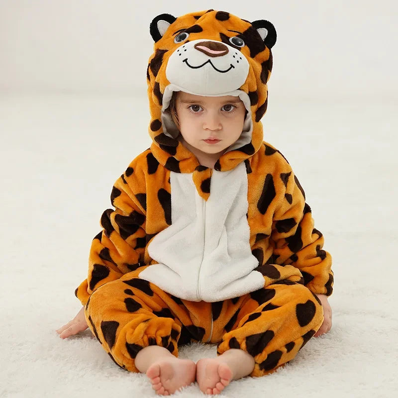 Baby Winter Lion Animal Hooded Romper