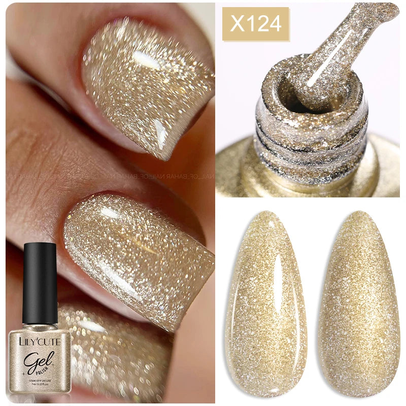 LILYCUTE 5ml Reflective Glitter Nail Liner Gel - Sparkle Art Polish