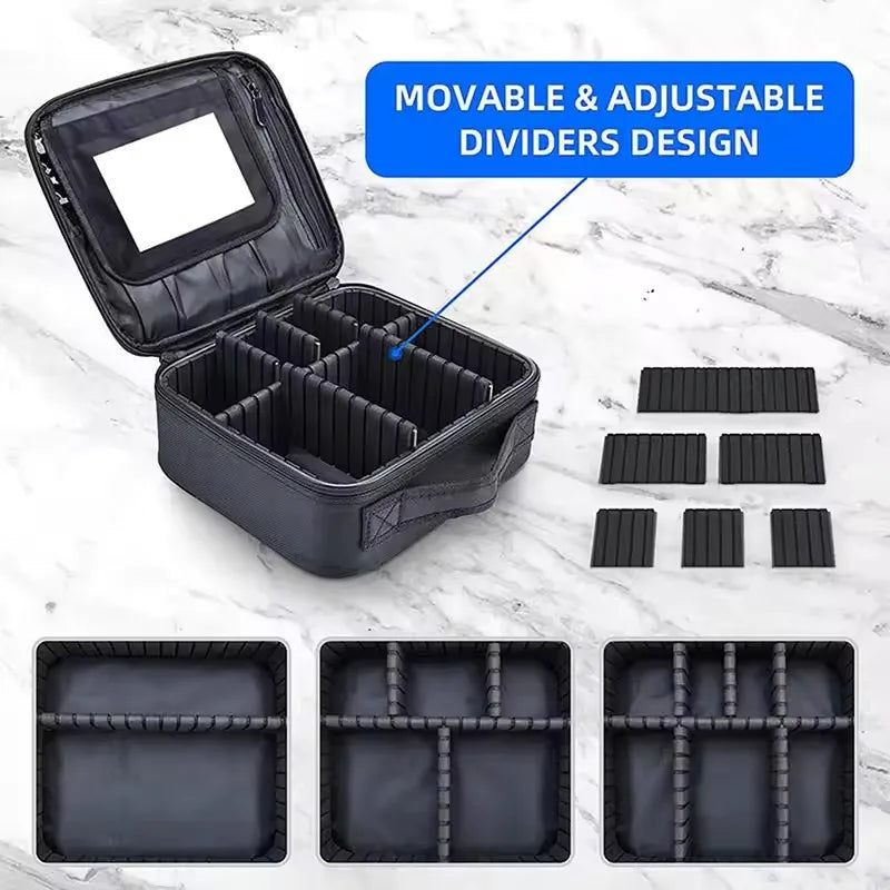 Waterproof Travel Makeup Case - Professional Cosmetic Organizer Bag