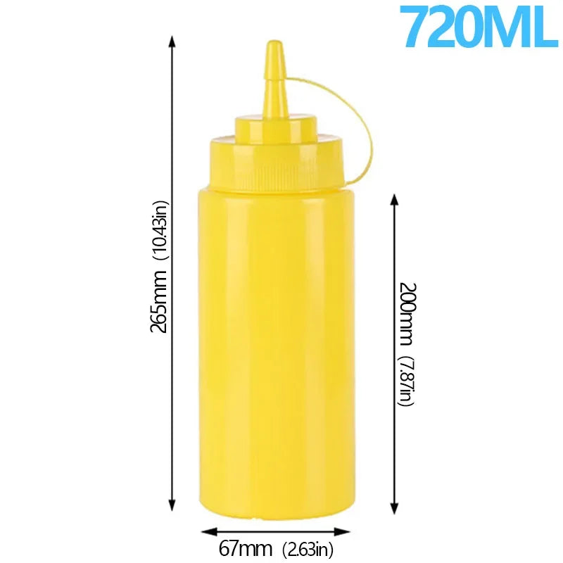 Large Squeeze Condiment Bottle with Nozzle for Sauces and Oils