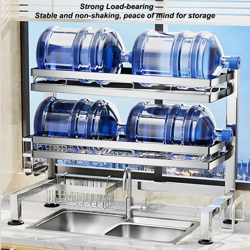 Countertop Sink Storage Rack with Dish, Knife and Cutlery Holder