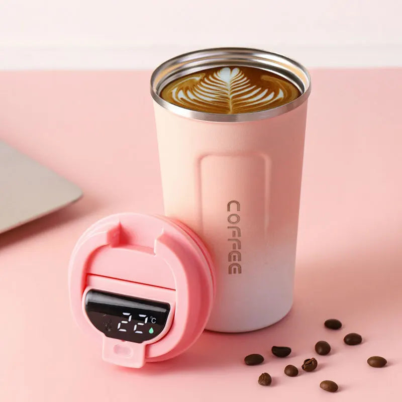 Smart Stainless Steel Travel Tumbler with Temperature Display and Vacuum Insulation
