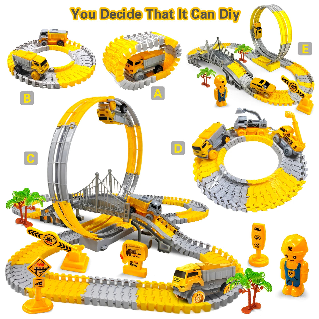 Magic Climbing Track Engineering Car Set - Educational Train Toy