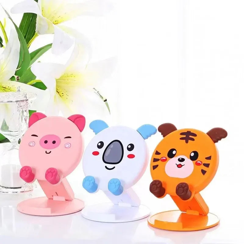 Cute Foldable Phone and Tablet Desktop Holder with Adjustable Lift Bracket