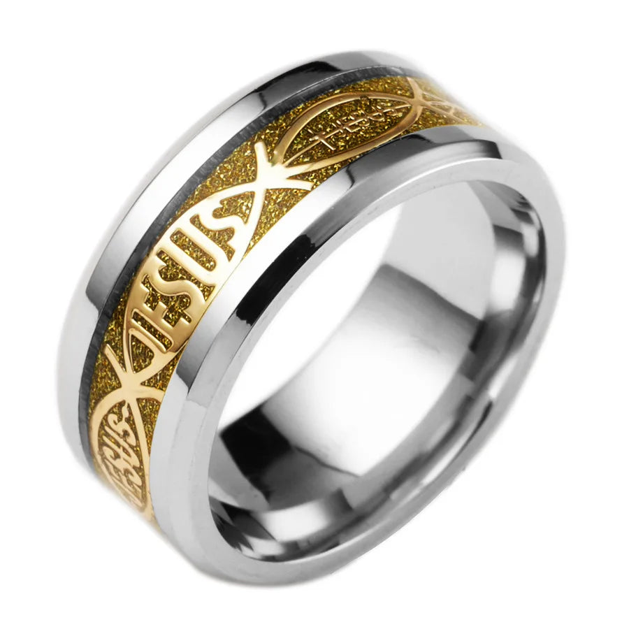 8mm Tungsten Carbide Meteorite Inlay Ring