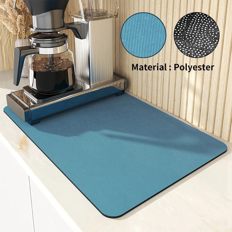 Super Absorbent Printed Dish Drying Mat for Kitchen Counters