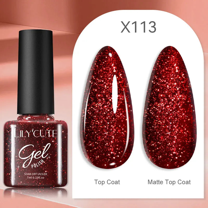 LILYCUTE 7ml UV LED Gel Nail Polish with 129 Color Options