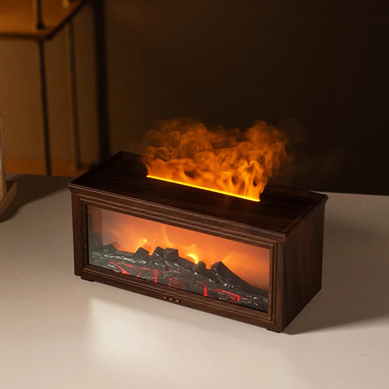 Mini Flame Aroma Diffuser - 7-Color Fireplace Humidifier