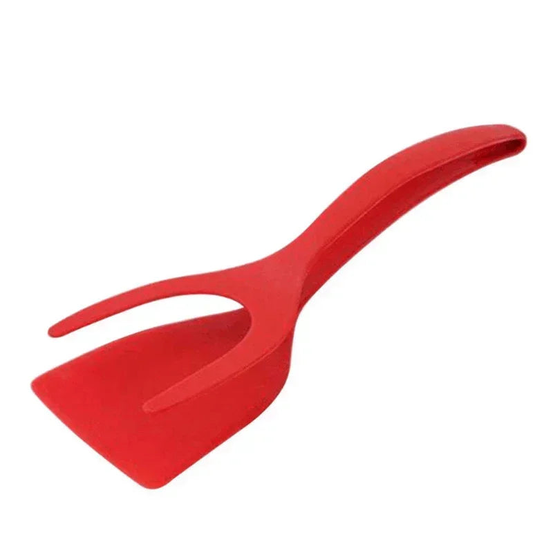 2-in-1 Nylon Flip Tongs with Egg Spatula and Steak Turner